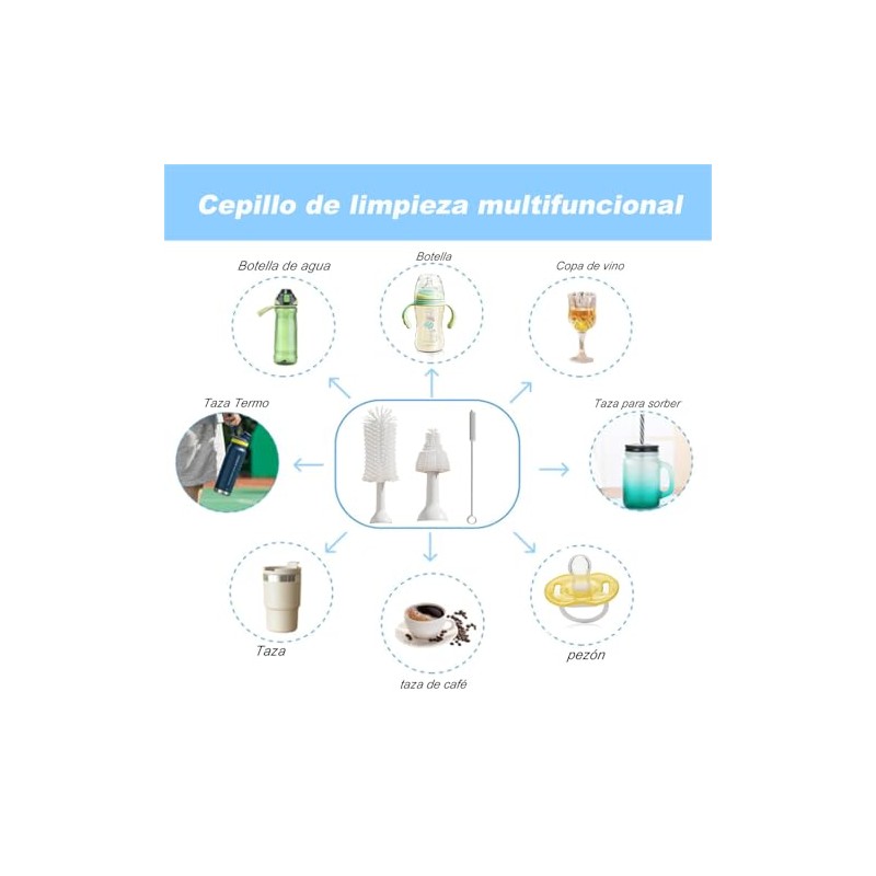 Cepillo de Botella Eléctricos, Juego de cepillos eléctricos para limpiar