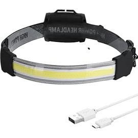 BESTSUN COB Headlamp Rechargeable Flashlight,210°Wide Beam Head Lamp with 3 Mode,Super Bright Head Light for Forehead,Lightweight Waterproof Powerful Head Lamp for Outdoor Running,Camping Hiking