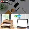 Beeveer 3 Pcs Wooden Letter Trays, Wood Letter-Size Desk Organizer,