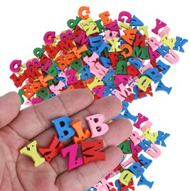 Pack of 300 Wooden Letters Uppercase Letters, Wooden Letters Decoration, Colourful for Crafts, DIY