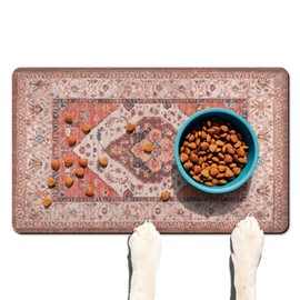 Absorbent Pet Dog Bowl Mat for Food and Water, Pet Cat Food Feeding Mat with Non Slip Rubber Backing, Dog Food Mats for Floors Waterproof, 12"x20"