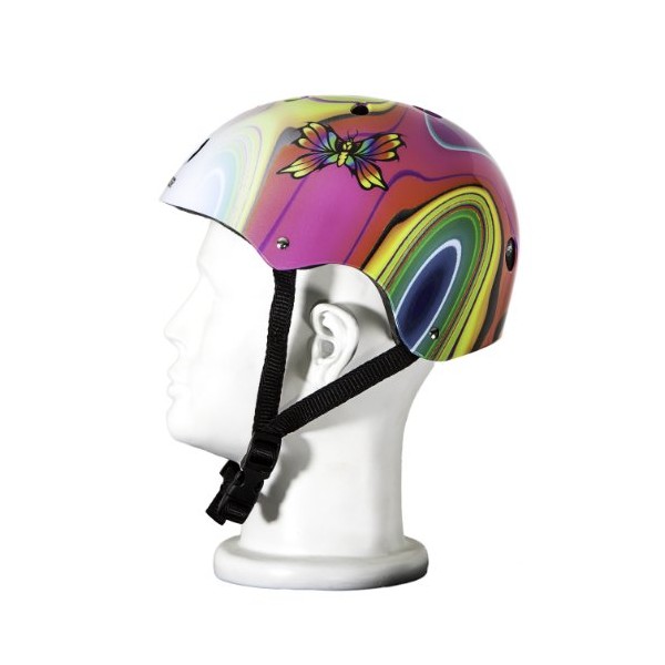 Punisher Skateboards Butterfly Jive Pink Skateboard Helmet with ABS Shell 11-vents Black Liner, Bike Skate BMX Skateboard Helmet
