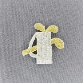 Unbranded Gold Silver Metallic Thread Golf Bag 1 1/4" Iron-On Patch