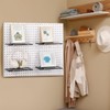 Wonderjune 4 Pcs Wooden Pegboard Shelves with Metal Pegboard Shelf