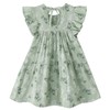 RJXDLT Toddler Dress Baby Girls Cotton Linen Ruffle Sleeve Tiered