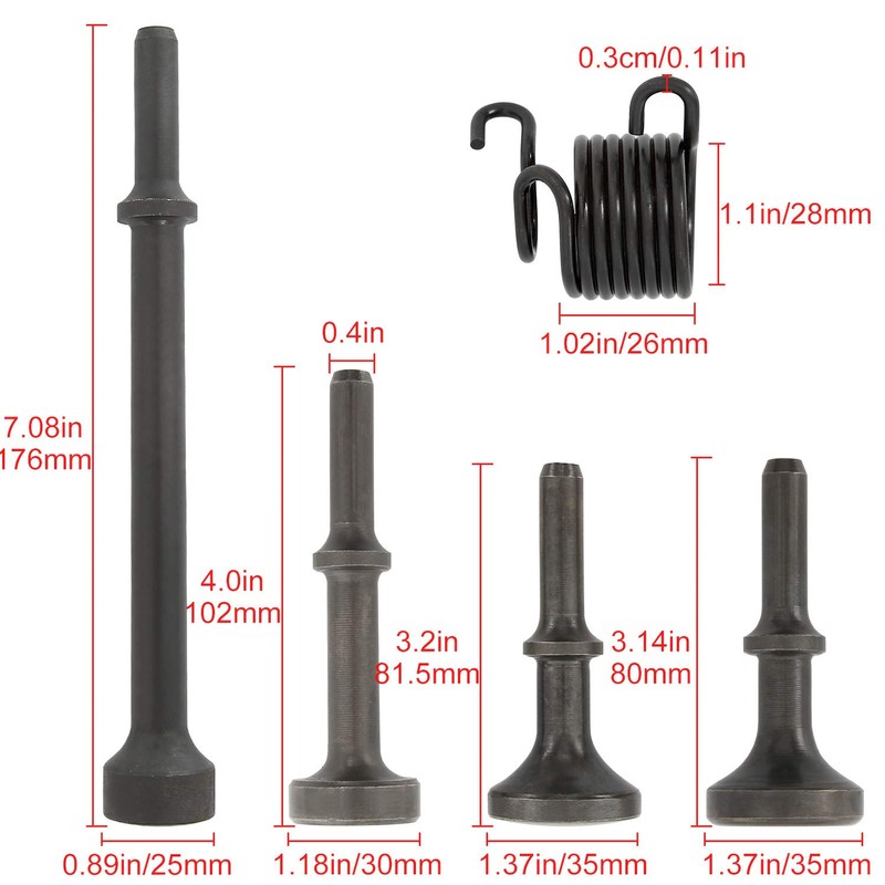 5 Pcs Smoothing Air Hammer Tool Kit Pneumatic Chisel Bits