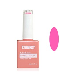 FZANEST Hot Pink Gel Polish Rubber Base Gel For Nails, 5 in 1 Builder Gel For Nail Enhance/Extension/Repair, Self-leveling Builder in a Bottle, Elastic Rubber Base Coat
