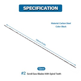 VooGenzek 12 PCS 2# Scroll Saw Blades With Spiral Teeth, Spiral Scroll Saw Blades, Cut Scroll Saw Blades, for Metal Cutting Sawing Carve (2#)
