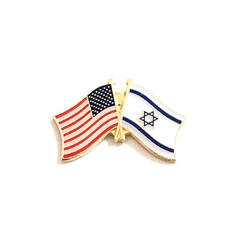National Country Flag & US Crossed Double Flag Lapel Pins,
