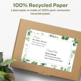 Avery EcoFriendly Matte White Recycled Rectangle Labels, 4.75" x 7.75", Print-to-The-Edge, Matte White Labels, Permanent Adhesive, Laser/Inkjet Printable, 100 Total