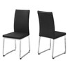 Monarch Dining Chair - 2Pcs / 38" H/Black Leather-Look/Chrome
