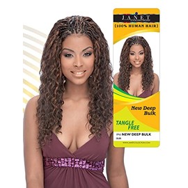JANET COLLECTION – New Deep Bulk 100% Human Hair Braid – Crochet Braid – REMY Hair – Extension – Human Hair (Pack of 1, 24", 1)