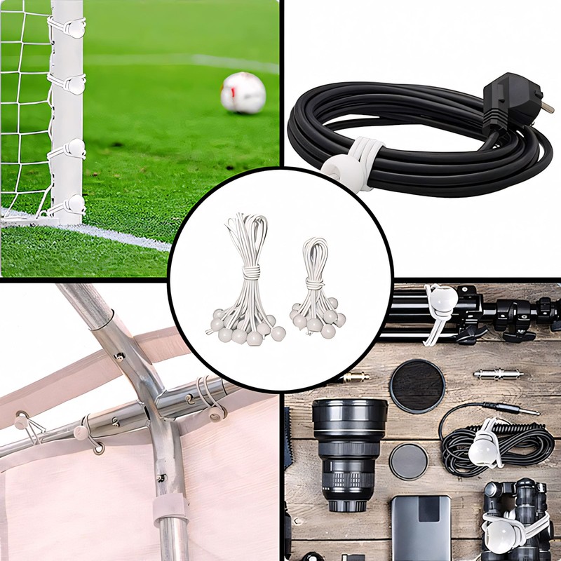 Pack of 30 Bungees with Ball, 15 cm and 20