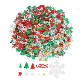 Christmas Confetti Foil Confetti Snowflakes Pentagram Santa Claus Reindeer Christmas Tree Merry Christmas Table Decoration for Christmas New Year Christmas Confetti, 60 g