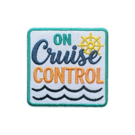Roiseposie Cruise Control Patch, Funny Driver 3 Inches Iron On/Sew On Embroidered Applique Fabric Family Trip Patches for Clothes Backpacks Hat Jeans, Cruise Vacation Embroidery Patches for Boys Girls