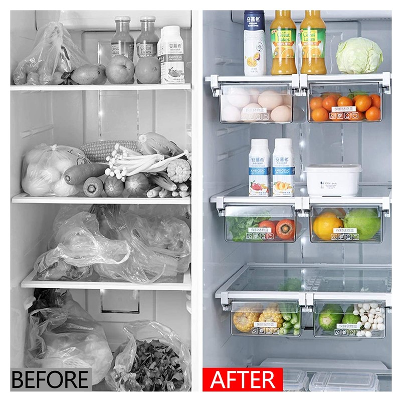 Skycase Fridge Organiser, Fridge Organiser Set, Transparent Fridge Storage Box,