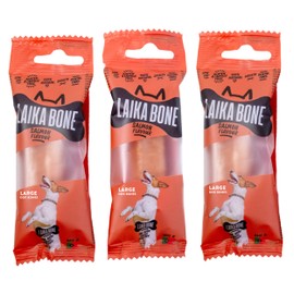 Likeabone Dog Treats - Long Lasting, High Protein, Lactose Free - 100% Natural Cheese Chews - Salmon, Chicken and Peanut Butter Flavors - 3 Count