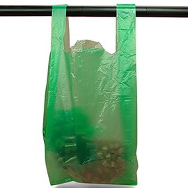 Emerald Green T-Shirt Bags | Quantity: 1000 | Width: 12" Gusset - 7 1/2"