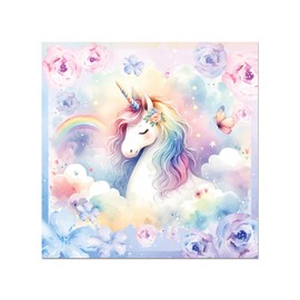 Unicorn Balloons Party Plates and Napkins for 24 Guests 64 Pcs Unicorn Balloons Party Supplies Disposable Tableware Set Unicorn Balloons Paper Plates Napkins for Unicorn Balloons Theme Birthday Party