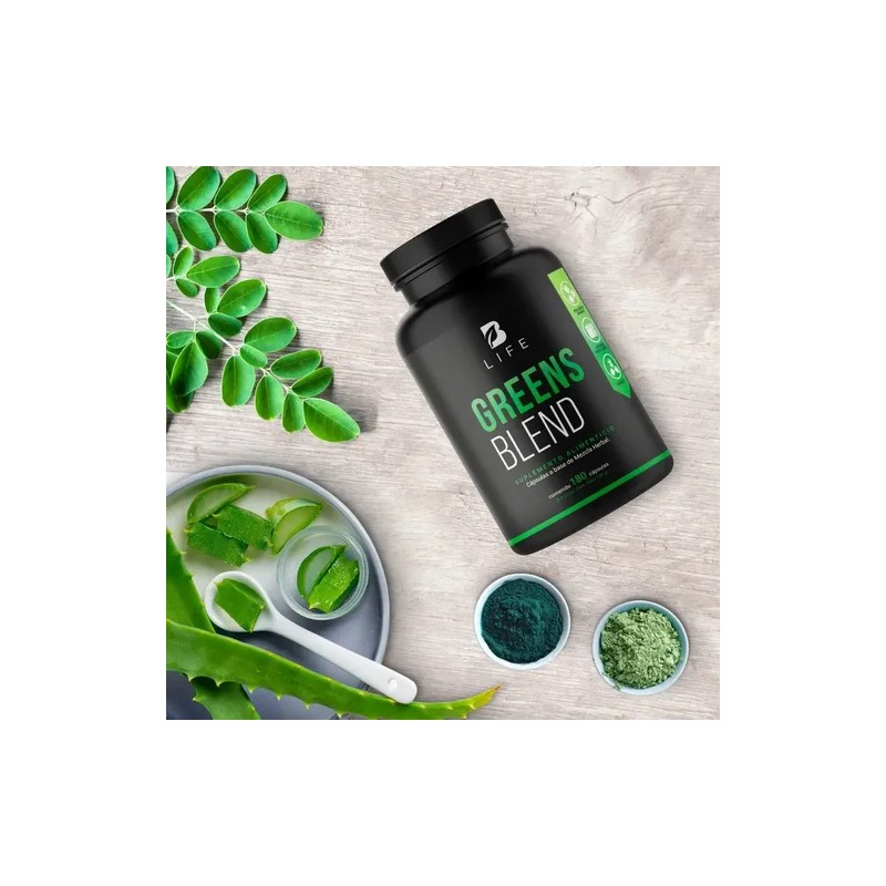 Greens Blend 180 Cáps Espirulina Moringa Weathgrass B Life