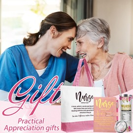 Pickmesh 2025 CNA Gifts Nurse Appreciation Set for Nurse Thank You Gifts Bulk Include Leather Journal Ballpoints with Tip, 20oz Tumbler, Canvas Tote for Nursing Student Graduation(Pink)