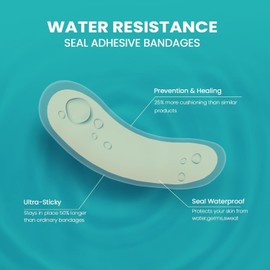 Promifun Vendajes hidrocoloides para ampollas en los pies (25 unidades) con almohadillas de gel resistentes al agua para prevención y recuperación (paquete localizado)