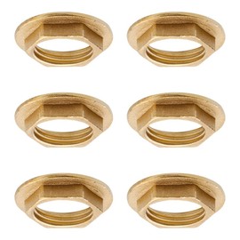 6 Pieces Flange Hex Lock Nuts, 1/2 Inch Flange Female Thread Brass Hex Nut, Tap Sanitary Fitting Nut for Bathroom Sink Sanitary Fittings Accessories