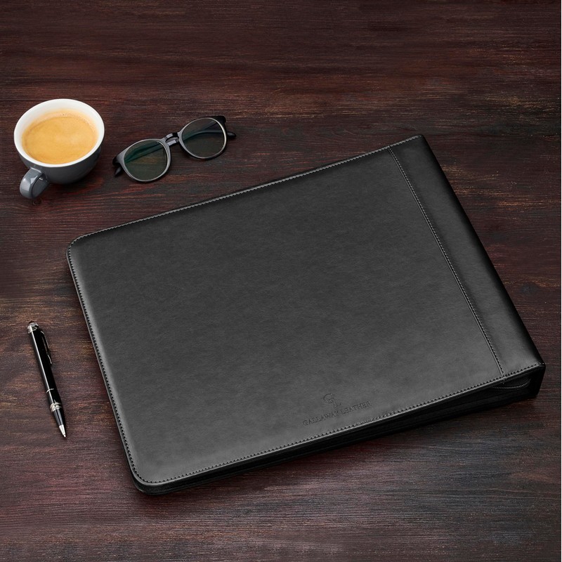 GALLAWAY LEATHER 7 Ring Checkbook Binder for Business Checks, PU