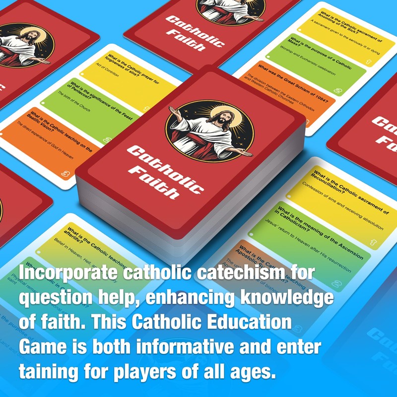 ZZBUY Catholic Bible Trivia Game Cards, Catholic Faith Game for