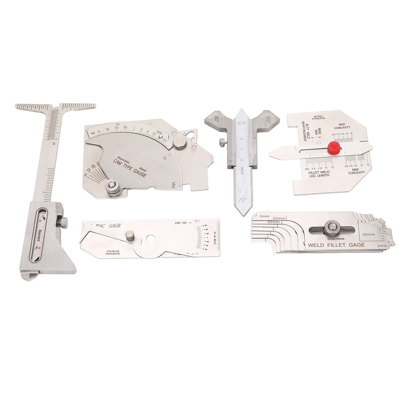 6Pcs Weld Gauge Set Fillet Include Hi Lo Gauge Porosity
