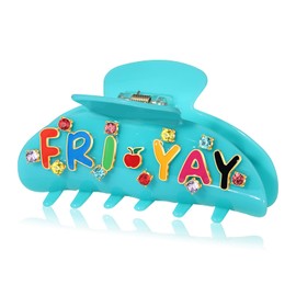 PHALIN Teacher Hair Clips for Women School FRI-YAY Pencil TEACHER Hair Claw Clips Back to School Teacher Accessories Outfits Appreciation Gifts (Pattern B)