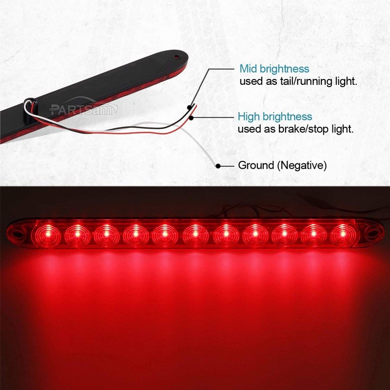 Partsam Submersible Under 80" LED Trailer Light Kit,Square Stop Turn