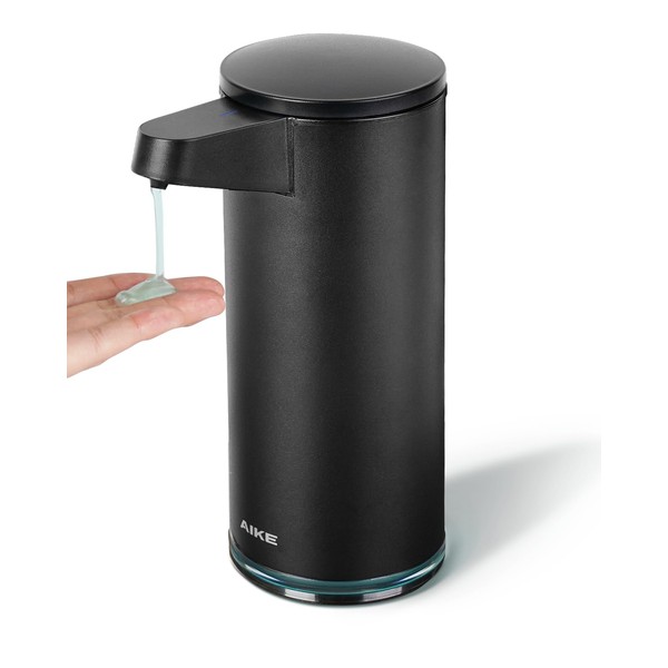 AIKE SensePro Automatic Soap Dispenser, USB-C Rechargeable, Matte Black Stainless