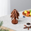 MoMoxi Wooden Trivets 5 Wooden Trivets+1 Stand Tree Shape Trivet
