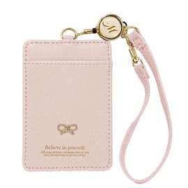 Giselle Women's Transit Pass Case, Transit Pass Holder with Reel, Double-Sided Smart Card Case, Employee ID Card Case, Strap Included, Ribbon