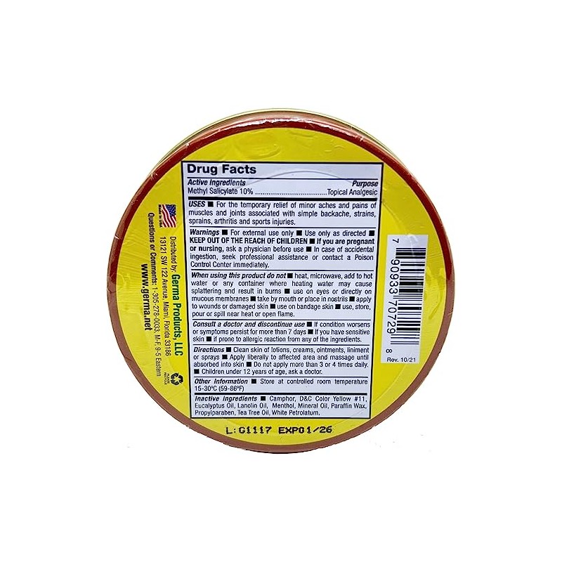 Germa Manteca Ubre Plus Ointment 3 oz. Lata 4-PACK