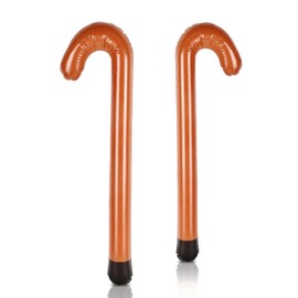 HAIOPS Inflatable Cane Old Man Blow Up Walking Crutch Costume Accessories PVC Party Decoration, 2 Pack