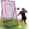 Volleyball Rebounder Pink, 7x4 ft Adjustable Volleyball Rebounder Net, Bounce