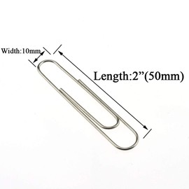 HAHIYO Paper Clips Sturdy 2 inches Length 100 Pack Paperclips Heavy Duty Tight Grip Rust Proof Reusable Metal Bright Silver for Home Office School