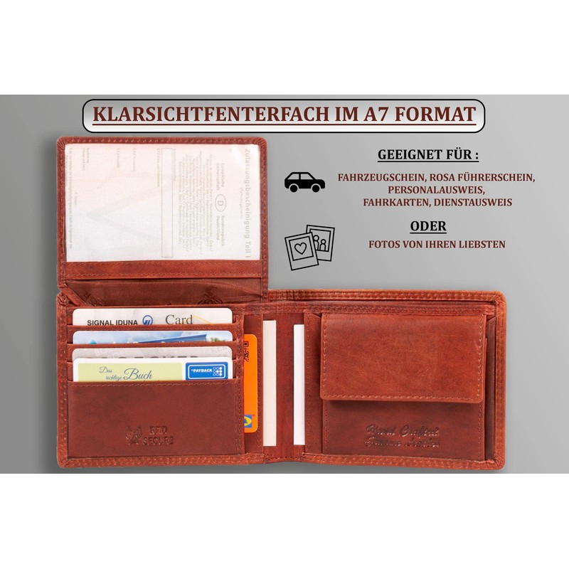 MATADOR® Men's Wallet with TÜV-Approved RFID/NFC Protection, Vintage Brown, Vintage