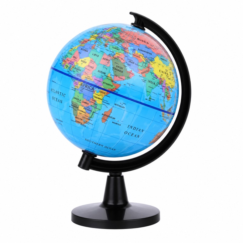 Educational World Globe for Teaching – 360° Rotating English Map