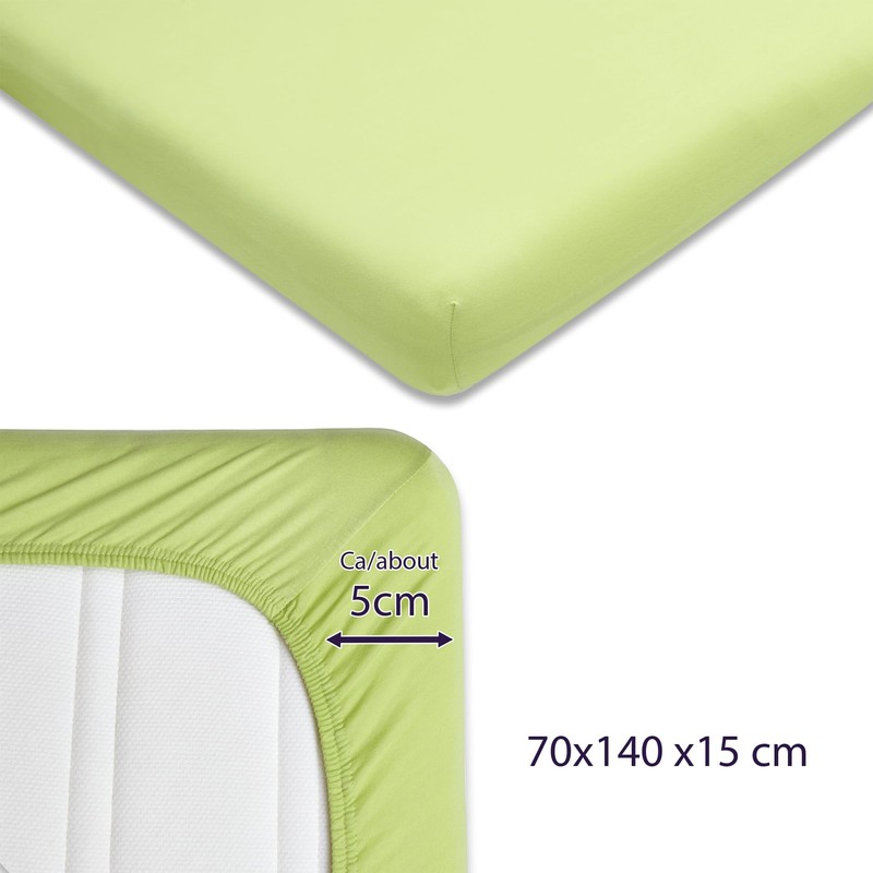 BRIELLE Children's Premium Jersey Fitted Sheet, 100% Combed Cotton, 145