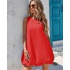 YEXPINE Women's Bubble Mini Dress Sleeveless Crewneck Keyhole Tie Back