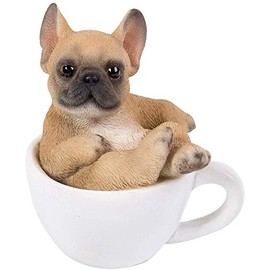 Pacific Giftware French Bulldog Puppy Adorable Mini Teacup Pet Pals Puppy Collectible Figurine 3.25 Inches