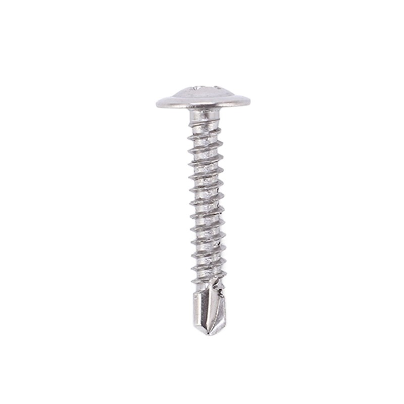 100Pcs Self Drilling Screw M4.2x25 Round Washer Stainless Steel Fastener