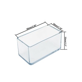Rectangle Floor Protectors,PVC Non Slip Furniture Pads,TTZEZE Transparent Furniture Feet Caps,Plastic Furniture Feet Covers,Clear Indoor Sliders for Chair Legs 30x60mm/1.18x2.36'', 12