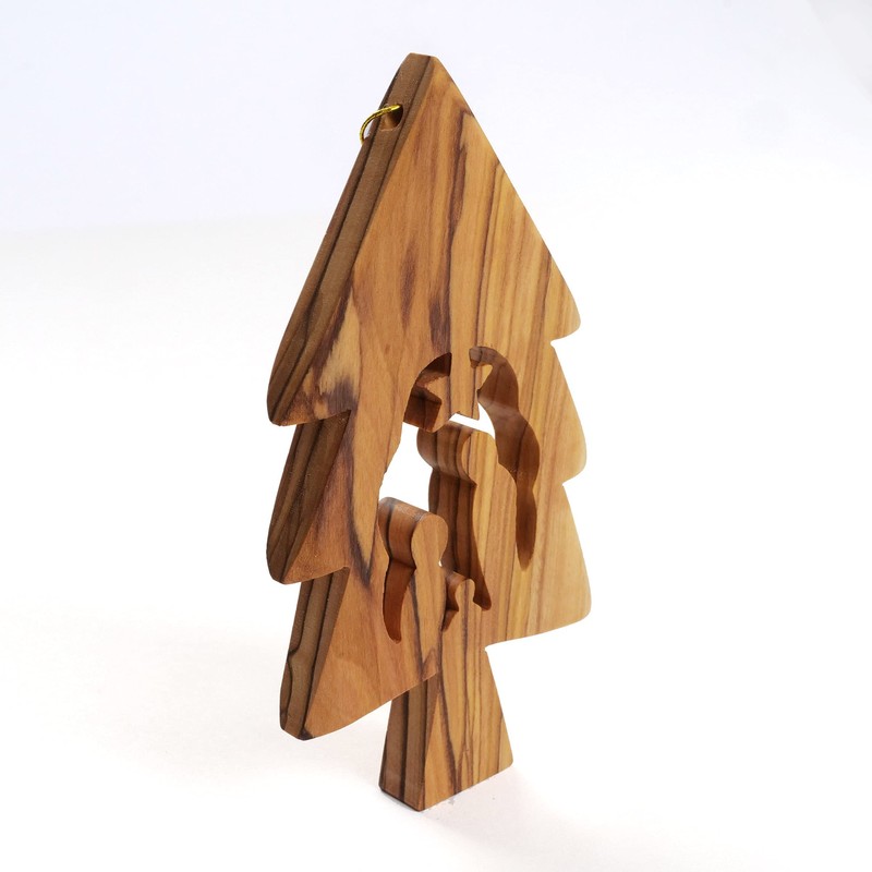 KASSIS Geschenkartikel Olive Wood Christmas Decoration Tree Decorations Set of