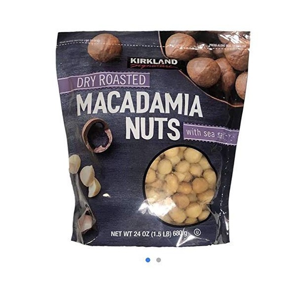 Kirkland Dry Roasted Macadamia Nuts with Sea Salt 680g (1.5 LB)