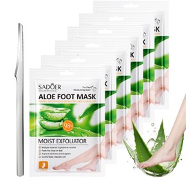 6 Paar Fußmaske, Hornhaut Socken,Feuchtigkeitsspendende Fussmaske,Fußpflege für Trockene Rissige Füße,Fusspflege Foot Peel Mask mit Pediküre Ausrüstung für Männer Frauen,Aloe Vera
