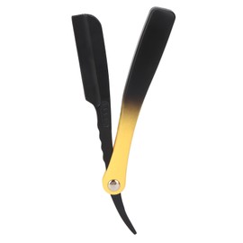 Straight Hair Cutting Trimmer Foldable Gradient Manual Straight Edge Trimmer Blade for Eyebrow Black